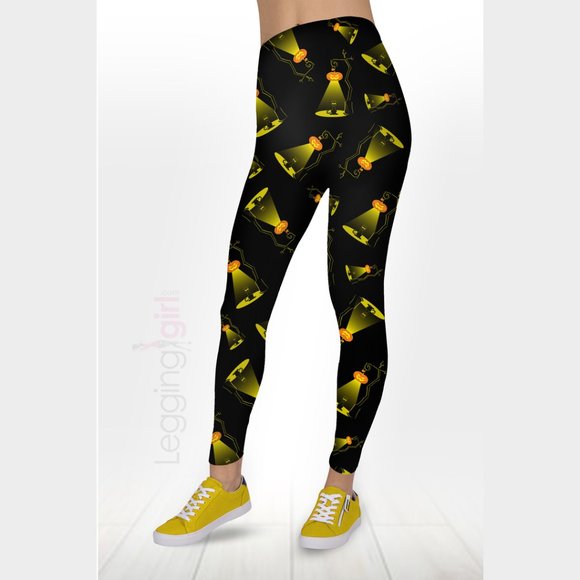 Alley Cats - Wide Band Printed FeatherSoft Women's Leggings One Size (Fits 3-12) - Picture 1 of 2